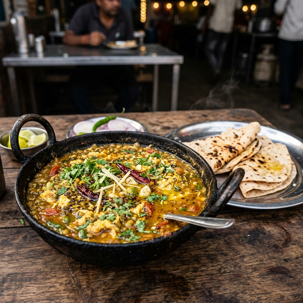 Dhaba Style Egg Tadka & Tawa Roti (3 Pcs)
