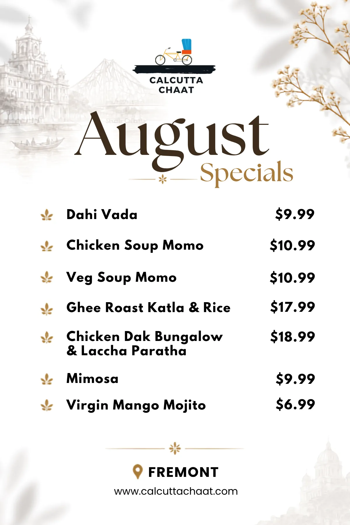 Calcutta Chaat & Bakery — July Special